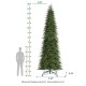 Glitzhome 15ft Pre-Lit Green Slim Fir Artificial Christmas Tree with 1500 Warm White/Multi-color LED Lights, 9 Function, w/Remote Control, Simple Setup