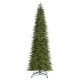 Glitzhome 15ft Pre-Lit Green Slim Fir Artificial Christmas Tree with 1500 Warm White/Multi-color LED Lights, 9 Function, w/Remote Control, Simple Setup