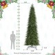 Glitzhome 15ft Pre-Lit Green Slim Fir Artificial Christmas Tree with 1500 Warm White/Multi-color LED Lights, 9 Function, w/Remote Control, Simple Setup