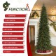 Glitzhome 15ft Pre-Lit Green Slim Fir Artificial Christmas Tree with 1500 Warm White/Multi-color LED Lights, 9 Function, w/Remote Control, Simple Setup