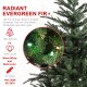 Glitzhome 15ft Pre-Lit Green Slim Fir Artificial Christmas Tree with 1500 Warm White/Multi-color LED Lights, 9 Function, w/Remote Control, Simple Setup