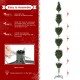 Glitzhome 15ft Pre-Lit Green Slim Fir Artificial Christmas Tree with 1500 Warm White/Multi-color LED Lights, 9 Function, w/Remote Control, Simple Setup