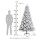 Glitzhome 7.5ft Pre-Lit Flocked Full Spruce Artificial Christmas Tree with 500 Warm White C3 Clear LED Lights, 3 Function w/Foot Pedal