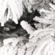 Glitzhome 7.5ft Pre-Lit Flocked Full Spruce Artificial Christmas Tree with 500 Warm White C3 Clear LED Lights, 3 Function w/Foot Pedal