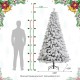 Glitzhome 7.5ft Pre-Lit Flocked Full Spruce Artificial Christmas Tree with 500 Warm White C3 Clear LED Lights, 3 Function w/Foot Pedal