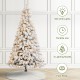Glitzhome 7.5ft Pre-Lit Flocked Full Spruce Artificial Christmas Tree with 500 Warm White C3 Clear LED Lights, 3 Function w/Foot Pedal
