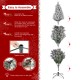Glitzhome 7.5ft Pre-Lit Flocked Full Spruce Artificial Christmas Tree with 500 Warm White C3 Clear LED Lights, 3 Function w/Foot Pedal
