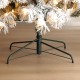 Glitzhome 9ft Pre-Lit Flocked Full Spruce Artificial Christmas Tree with 700 Warm White C3 Clear LED Lights, 3 Function w/Foot Pedal, Simple Setup