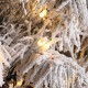 Glitzhome 9ft Pre-Lit Flocked Full Spruce Artificial Christmas Tree with 700 Warm White C3 Clear LED Lights, 3 Function w/Foot Pedal, Simple Setup