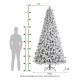 Glitzhome 9ft Pre-Lit Flocked Full Spruce Artificial Christmas Tree with 700 Warm White C3 Clear LED Lights, 3 Function w/Foot Pedal, Simple Setup