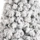 Glitzhome 9ft Pre-Lit Flocked Full Spruce Artificial Christmas Tree with 700 Warm White C3 Clear LED Lights, 3 Function w/Foot Pedal, Simple Setup