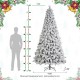 Glitzhome 9ft Pre-Lit Flocked Full Spruce Artificial Christmas Tree with 700 Warm White C3 Clear LED Lights, 3 Function w/Foot Pedal, Simple Setup