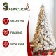 Glitzhome 9ft Pre-Lit Flocked Full Spruce Artificial Christmas Tree with 700 Warm White C3 Clear LED Lights, 3 Function w/Foot Pedal, Simple Setup