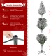 Glitzhome 9ft Pre-Lit Flocked Full Spruce Artificial Christmas Tree with 700 Warm White C3 Clear LED Lights, 3 Function w/Foot Pedal, Simple Setup