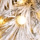 Glitzhome 7.5ft Pre-Lit Flocked Full Pine Artificial Christmas Tree with 650 G40 Warm White Globe LED Lights, 3 Function w/Foot Pedal