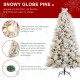 Glitzhome 7.5ft Pre-Lit Flocked Full Pine Artificial Christmas Tree with 650 G40 Warm White Globe LED Lights, 3 Function w/Foot Pedal