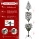 Glitzhome 7.5ft Pre-Lit Flocked Full Pine Artificial Christmas Tree with 650 G40 Warm White Globe LED Lights, 3 Function w/Foot Pedal
