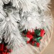 Glitzhome 9ft Pre-Lit Flocked Full Pine Artificial Christmas Tree with 800 G40 Warm White Globe LED Lights, 3 Function w/Foot Pedal, Simple Setup
