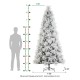 Glitzhome 9ft Pre-Lit Flocked Full Pine Artificial Christmas Tree with 800 G40 Warm White Globe LED Lights, 3 Function w/Foot Pedal, Simple Setup