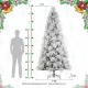 Glitzhome 9ft Pre-Lit Flocked Full Pine Artificial Christmas Tree with 800 G40 Warm White Globe LED Lights, 3 Function w/Foot Pedal, Simple Setup