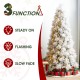 Glitzhome 9ft Pre-Lit Flocked Full Pine Artificial Christmas Tree with 800 G40 Warm White Globe LED Lights, 3 Function w/Foot Pedal, Simple Setup