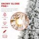 Glitzhome 9ft Pre-Lit Flocked Full Pine Artificial Christmas Tree with 800 G40 Warm White Globe LED Lights, 3 Function w/Foot Pedal, Simple Setup