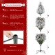 Glitzhome 9ft Pre-Lit Flocked Full Pine Artificial Christmas Tree with 800 G40 Warm White Globe LED Lights, 3 Function w/Foot Pedal, Simple Setup