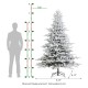 Glitzhome 7.5ft Pre-Lit Flocked Full Fir Artificial Christmas Tree with 580 Warm White/Multicolor LED Lights, 9 Function w/Foot Pedal