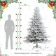 Glitzhome 7.5ft Pre-Lit Flocked Full Fir Artificial Christmas Tree with 580 Warm White/Multicolor LED Lights, 9 Function w/Foot Pedal