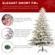 Glitzhome 7.5ft Pre-Lit Flocked Full Fir Artificial Christmas Tree with 580 Warm White/Multicolor LED Lights, 9 Function w/Foot Pedal