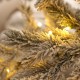 Glitzhome 9ft Pre-Lit Flocked Full Fir Artificial Christmas Tree with 650 Warm White/Multicolor LED Lights, 9 Function w/Foot Pedal, Simple Setup