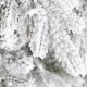 Glitzhome 9ft Pre-Lit Flocked Full Fir Artificial Christmas Tree with 650 Warm White/Multicolor LED Lights, 9 Function w/Foot Pedal, Simple Setup