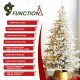 Glitzhome 9ft Pre-Lit Flocked Full Fir Artificial Christmas Tree with 650 Warm White/Multicolor LED Lights, 9 Function w/Foot Pedal, Simple Setup