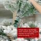 Glitzhome 9ft Pre-Lit Flocked Full Fir Artificial Christmas Tree with 650 Warm White/Multicolor LED Lights, 9 Function w/Foot Pedal, Simple Setup