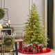Glitzhome 7.5ft Pre-Lit Green Full Fir Artificial Christmas Tree with 1600 Warm White/Multi-color Horse Race LED Lights, 9 Function w/Foot Pedal and Remote Control, Simple Setup