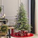 Glitzhome 7.5ft Pre-Lit Green Full Fir Artificial Christmas Tree with 1600 Warm White/Multi-color Horse Race LED Lights, 9 Function w/Foot Pedal and Remote Control, Simple Setup