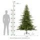 Glitzhome 7.5ft Pre-Lit Green Full Fir Artificial Christmas Tree with 1600 Warm White/Multi-color Horse Race LED Lights, 9 Function w/Foot Pedal and Remote Control, Simple Setup
