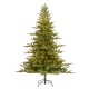 Glitzhome 7.5ft Pre-Lit Green Full Fir Artificial Christmas Tree with 1600 Warm White/Multi-color Horse Race LED Lights, 9 Function w/Foot Pedal and Remote Control, Simple Setup