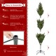 Glitzhome 7.5ft Pre-Lit Green Full Fir Artificial Christmas Tree with 1600 Warm White/Multi-color Horse Race LED Lights, 9 Function w/Foot Pedal and Remote Control, Simple Setup