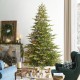 Glitzhome 9ft Pre-Lit Green Full Fir Artificial Christmas Tree with 2000 Warm White/Multi-color Horse Race LED Lights, 9 Function w/Foot Pedal and Remote Control, Simple Setup