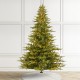 Glitzhome 9ft Pre-Lit Green Full Fir Artificial Christmas Tree with 2000 Warm White/Multi-color Horse Race LED Lights, 9 Function w/Foot Pedal and Remote Control, Simple Setup