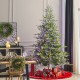 Glitzhome 9ft Pre-Lit Green Full Fir Artificial Christmas Tree with 2000 Warm White/Multi-color Horse Race LED Lights, 9 Function w/Foot Pedal and Remote Control, Simple Setup
