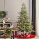 Glitzhome 9ft Pre-Lit Green Full Fir Artificial Christmas Tree with 2000 Warm White/Multi-color Horse Race LED Lights, 9 Function w/Foot Pedal and Remote Control, Simple Setup