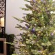 Glitzhome 9ft Pre-Lit Green Full Fir Artificial Christmas Tree with 2000 Warm White/Multi-color Horse Race LED Lights, 9 Function w/Foot Pedal and Remote Control, Simple Setup