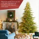 Glitzhome 9ft Pre-Lit Green Full Fir Artificial Christmas Tree with 2000 Warm White/Multi-color Horse Race LED Lights, 9 Function w/Foot Pedal and Remote Control, Simple Setup