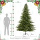 Glitzhome 9ft Pre-Lit Green Full Fir Artificial Christmas Tree with 2000 Warm White/Multi-color Horse Race LED Lights, 9 Function w/Foot Pedal and Remote Control, Simple Setup