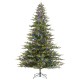 Glitzhome 9ft Pre-Lit Green Full Fir Artificial Christmas Tree with 2000 Warm White/Multi-color Horse Race LED Lights, 9 Function w/Foot Pedal and Remote Control, Simple Setup