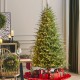 Glitzhome 7.5ft Pre-Lit Green Full Fir Artificial Christmas Tree with 1800 Warm White/Multi-color Horse Race LED Lights, 9 Function w/Foot Pedal and Remote Control, Simple Setup