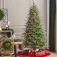 Glitzhome 7.5ft Pre-Lit Green Full Fir Artificial Christmas Tree with 1800 Warm White/Multi-color Horse Race LED Lights, 9 Function w/Foot Pedal and Remote Control, Simple Setup