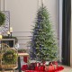 Glitzhome 7.5ft Pre-Lit Green Full Fir Artificial Christmas Tree with 1800 Warm White/Multi-color Horse Race LED Lights, 9 Function w/Foot Pedal and Remote Control, Simple Setup